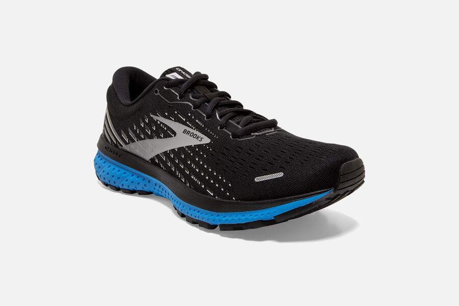 Ghost 13 Road Brooks Running Shoes NZ Mens - Black/Grey/Blue - ALGPNQ-074